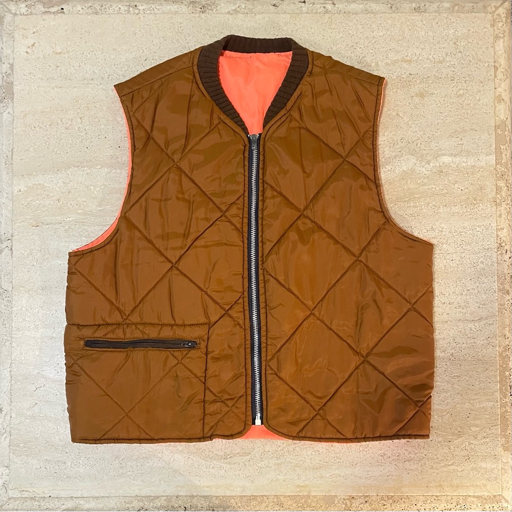 70s Sear Goose Feather Puffer Zip Up Vest